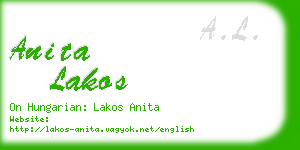 anita lakos business card